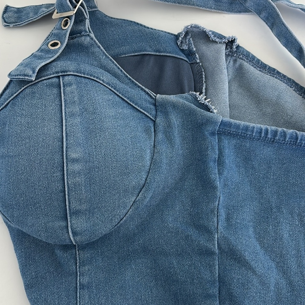 Edgy Streetwear BUNDLE (4)  Bustier Shorts Tee Button Down Y2k Coquette Festival - Picture 12 of 16